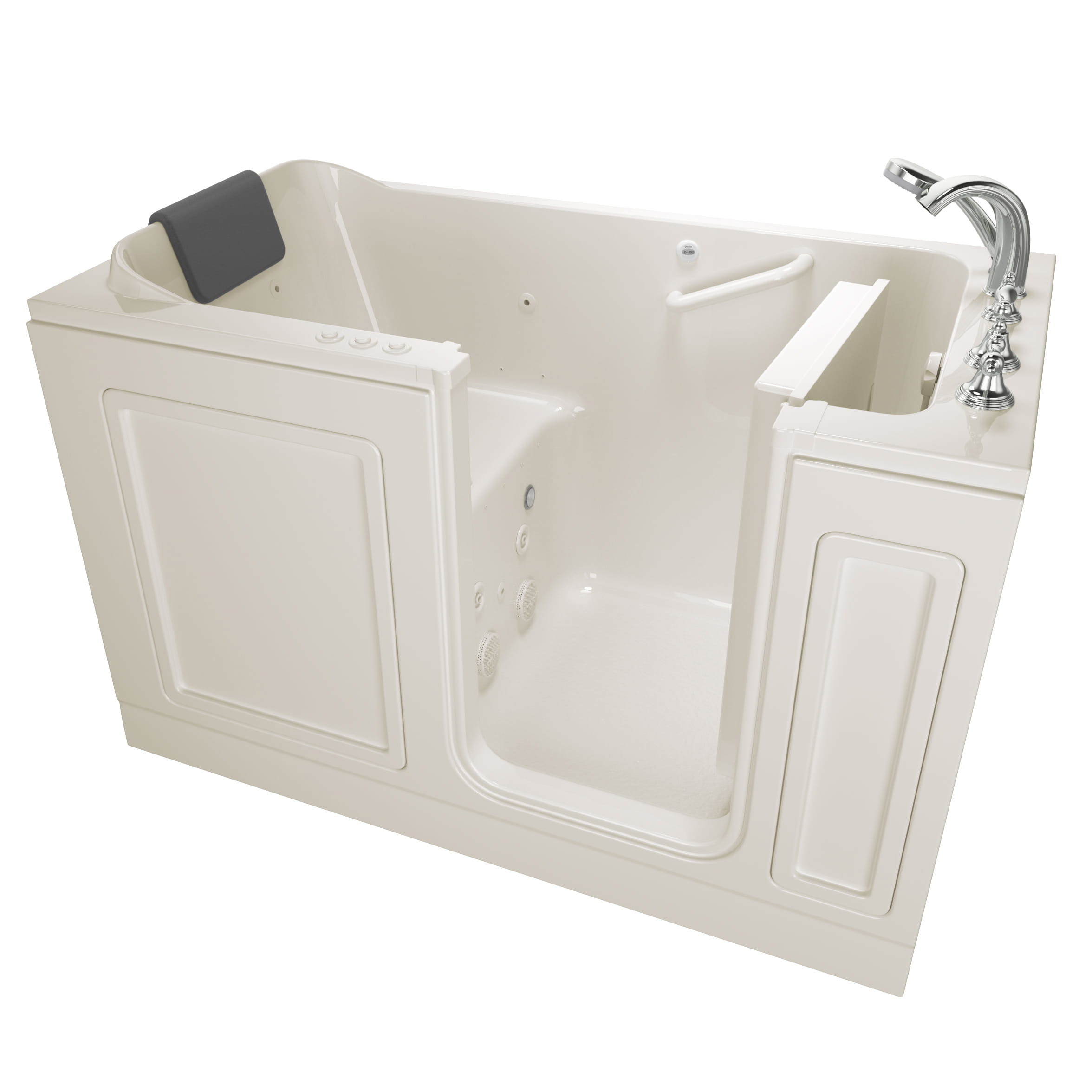 Acrylic Luxury Series 32 x 60 -Inch Walk-in Tub With Combination Air Spa and Whirlpool Systems - Right-Hand Drain With Faucet